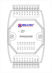 Wp8026adam קלט דיגיטלי מודול מיתוג מבודד 16 ערוץ די modbus תקשורת wp8026adam תקשורת