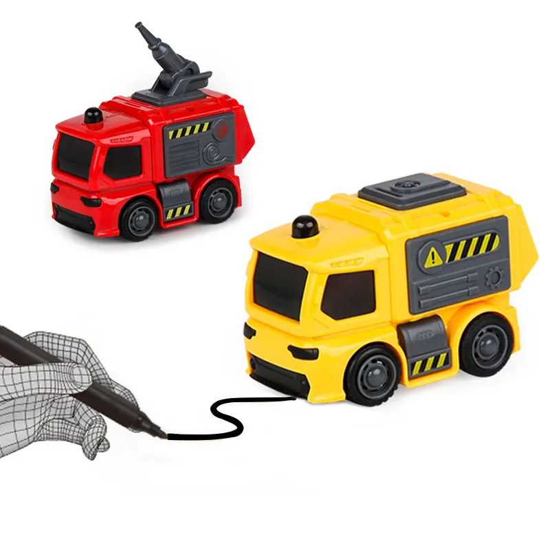 キッズプラスチックミュージカルカートラックおもちゃ遊び誘導車両描画ラインフォロワーロボット