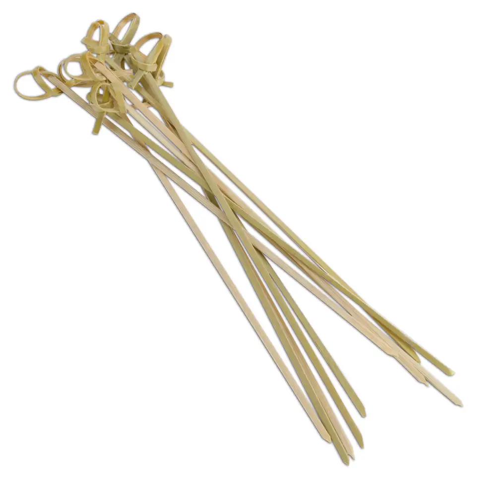 La decorazione alimentare da 15 cm raccoglie stuzzicadenti di bambù annodati in bambù per scelte verdi per matrimoni