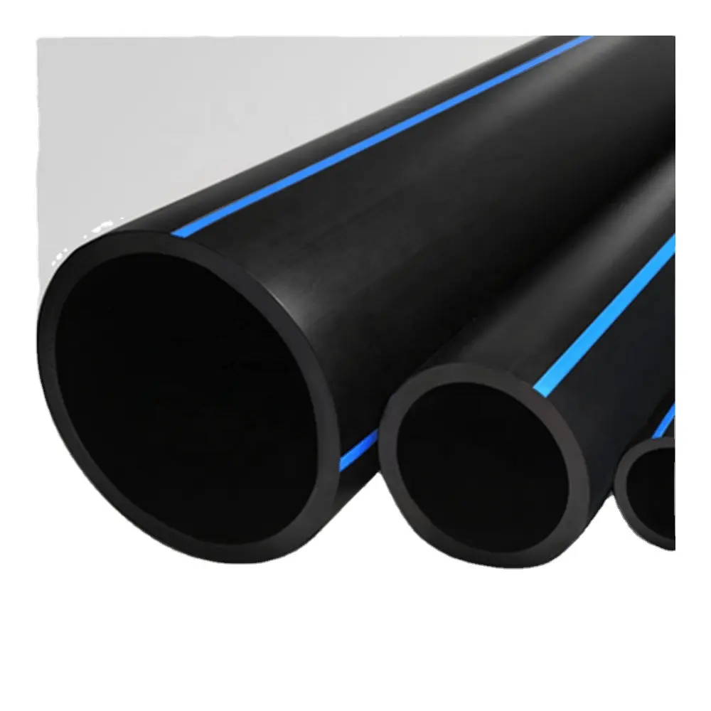 قطر أسود أزرق اللون PN16 PE100 أنابيب إمداد المياه البلاستيكية ذات القطر الكبير خط أنابيب HDPE الصالحة للشرب قائمة أسعار أنابيب PE غير ملحومة