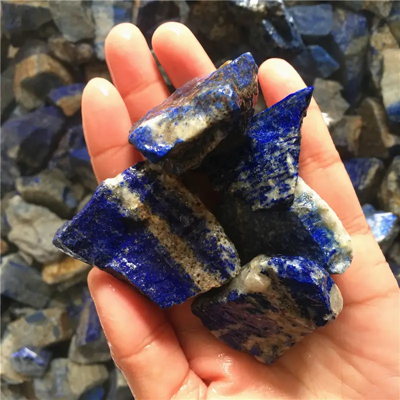 Piedra curativa de grava de cristal Natural, piedra rugosa lapislázuli, precio al por mayor