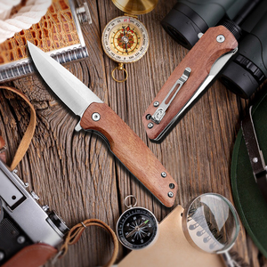 D2 thép không gỉ thả điểm gấp Lưỡi Dao Bỏ Túi tùy chỉnh Gỗ hồng xử lý satin đánh bóng khắc 20.5cm cắm trú-diy - Product Image 5