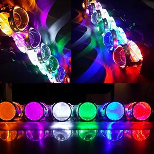 T modeli şeytan gözler sıcak satış araba işık aksesuarları LED far renkli 7 renk seçebilirsiniz şeytan gözler araç aydınlatma sistemi, - Product Image 5
