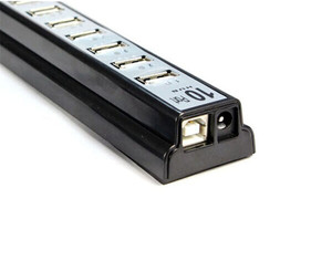 Высокоскоростной концентратор USB 2,0 с 10 портами + адаптер питания для ПК, ноутбука, компьютера