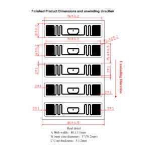 Impinj MONZA R6-P 74x18mm tùy chỉnh <span class=keywords><strong>UHF</strong></span> <span class=keywords><strong>RFID</strong></span> Trắng Sticker 860-960MHz cho tài sản Quản Lý Hàng Tồn Kho OEM/ODM nhà máy - Product Image 3