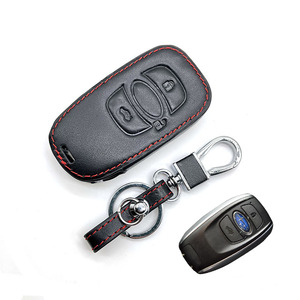 Deri araba anahtarı durum kapak kabuk için subaru Legacy impreza forester xv trezia BRZ wrx levorg outback 3 düğmeler anahtar - Product Image 4