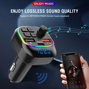 M54 araç kiti FM verici BT ses çift USB araba MP3 çalar Autoradio Handsfree çağrı şarj hızlı On-board şarj güç ekran - Product Image 3