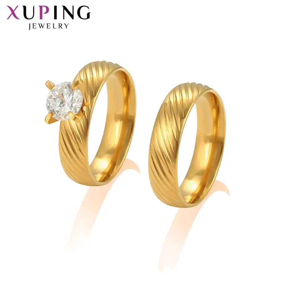 Joyería de Xuping para hombre, anillo de acero inoxidable chapado en oro, joyería de hip hop, para proponer matrimonio, joyería, modelo Xuping, 2000