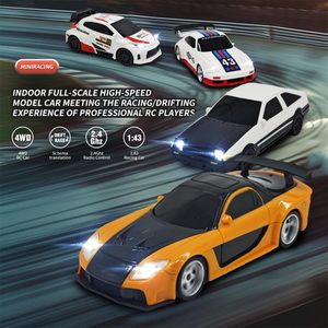 Dwi Dowellin <strong>1</strong>/43 Scale RC Drift Car 2.4G 4WD Full Proportional <strong>Control</strong> Mini Electric Racing Drift Car Lights Remote Controller