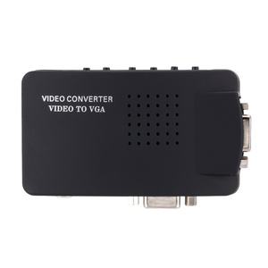 Adaptador AV a VGA para ordenador portátil, convertidor de vídeo para PC, TV, RCA, s-video, entrada a PC, VGA, salida LCD, caja de vídeo