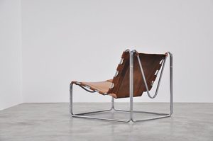 Modern Pascal Mourgue Fabio şezlong lüks metal çerçeve eyer deri oturma odası mobilya için - Product Image 2
