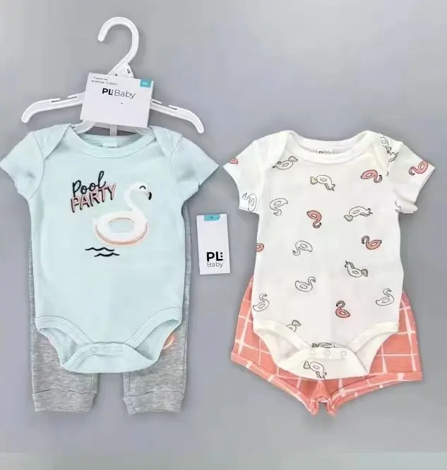 Nuevo producto 2024 Ropa de bebé 100% algodón suave y cómodo onesie Ropa de bebé de 4 piezas para 0 a 12 meses