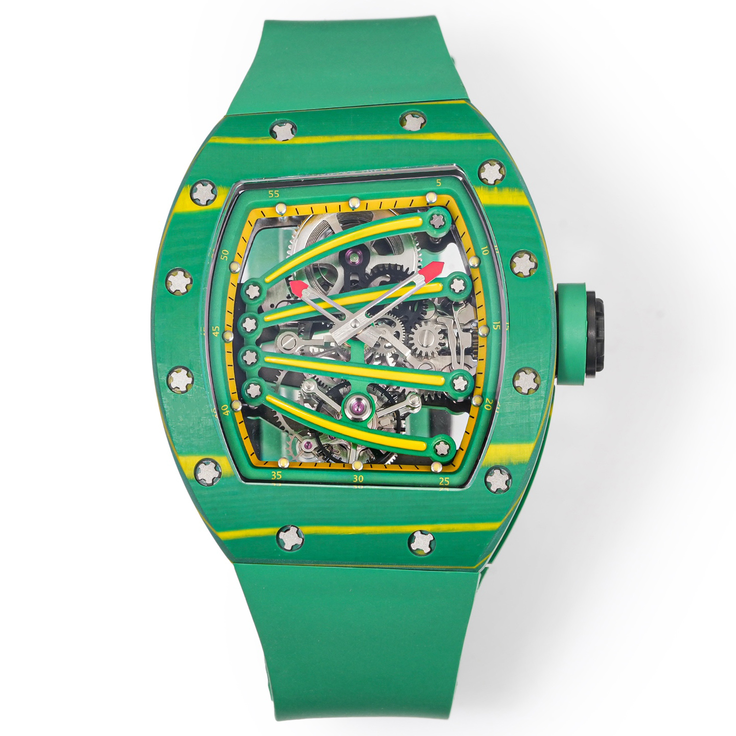 Green Case Green Rubber Strap