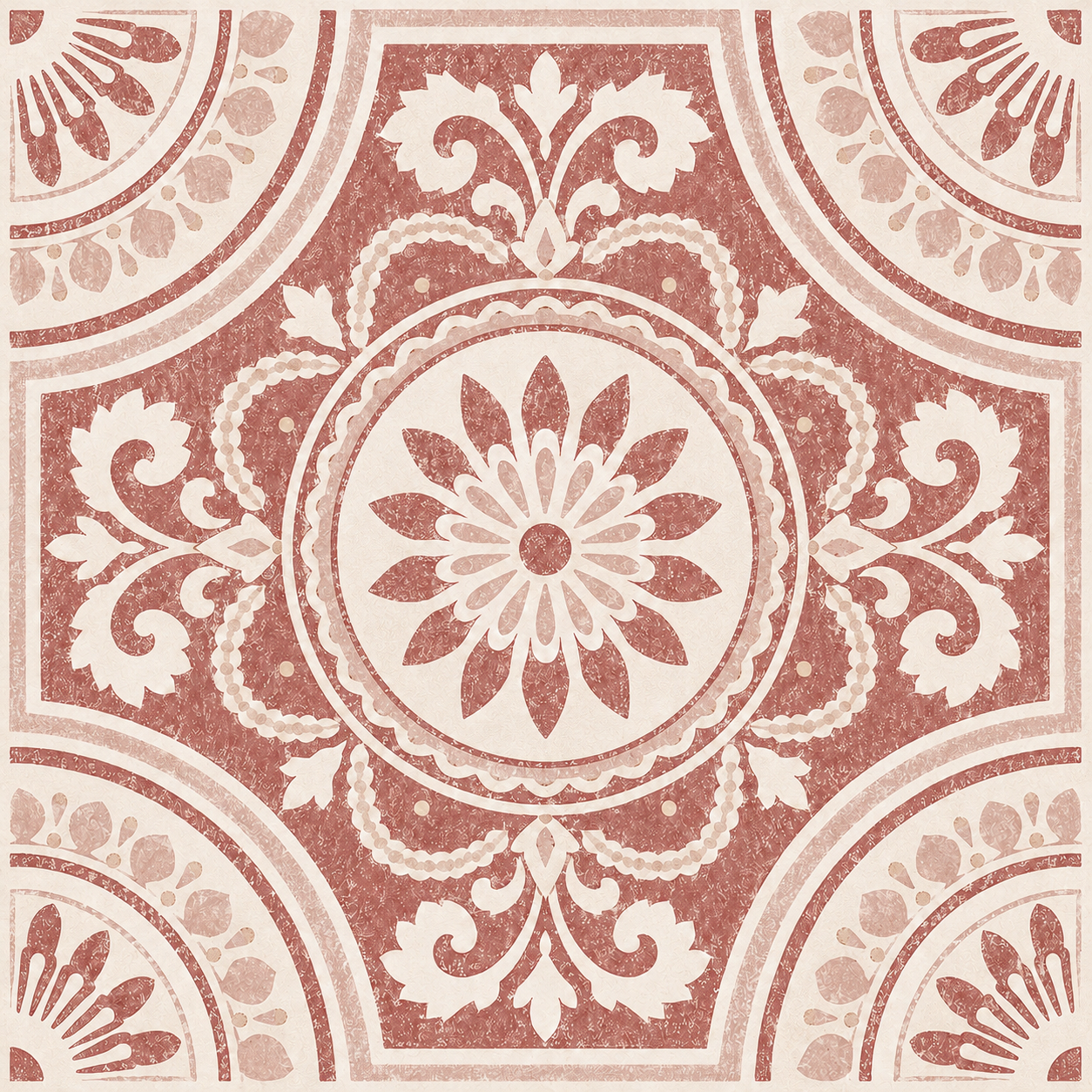 Vintage Blush Medallion Tile