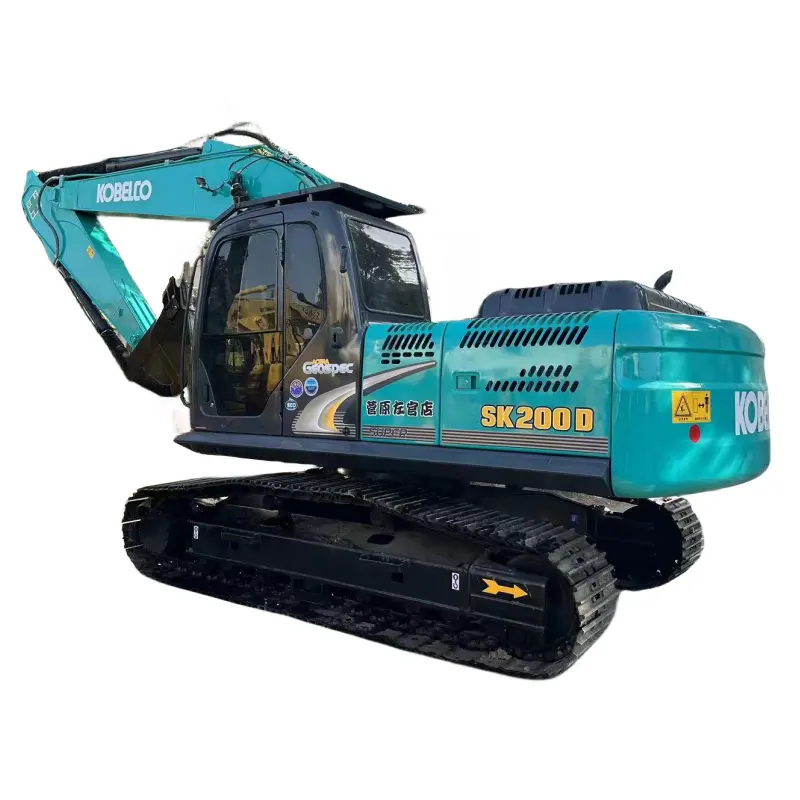 Escavadeira Kobelco SK200 usada original japonesa, escavadeira grande de esteira usada de 20 toneladas com operação simples para venda