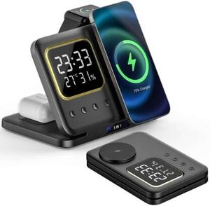15W急速充電4 in 1磁気ワイヤレス充電器フォールドアブルワイヤレス充電ステーション電話用時計イヤフォン用 - Product Image 3