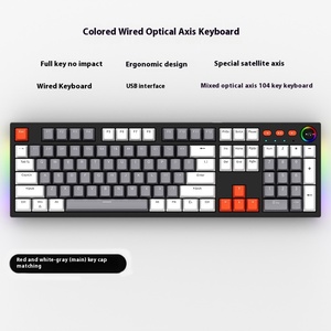 Teclado mecánico con cable personalizado de 104 teclas, alto valor de color, eje óptico, funciones de juego de deportes electrónicos para computadora de escritorio y oficina - Product Image 6