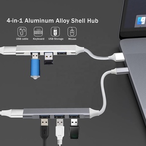 USB 3.0/Typ C bis 4 USB-Anschlüsse Tragbare Lade-OTG-Adapter Docking station USB-Expander mit mehreren Anschlüssen und Netzteil - Product Image 6