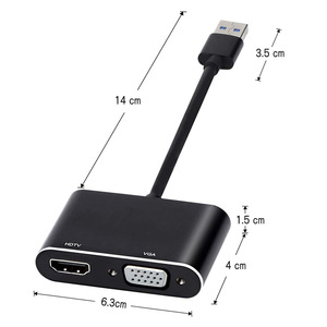 USB3.0 a HD HDTV VGA dos en uno tipo C Hub PD carga tipo C a HD HDTV adaptador para estación de acoplamiento Usb C A Adaptador dual HDMI - Product Image 4