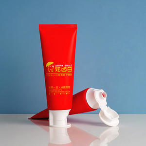 Özel alüminyum plastik diş macunu tüp kırmızı 80ml ABL tüp boş sıkmak diş macunu tüp ambalaj ile kapak - Product Image 1