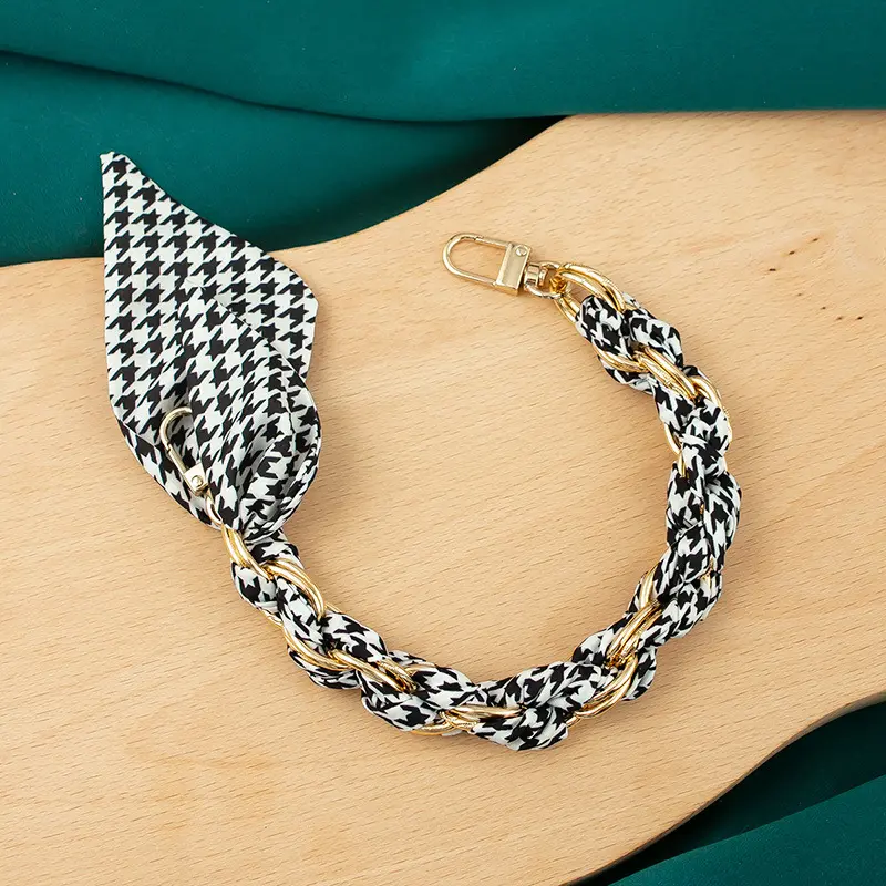 Woven Mobile Phone Chain Metal Buckle Mobile Phone Lanyard Mobile Phone Case Chain Hanging Chain Silk Scarf