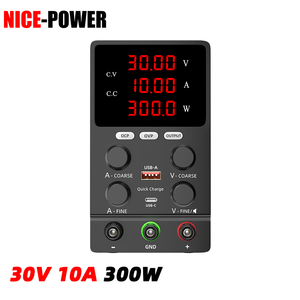 尼斯电源SPS3010S台式DC电源30V 10A通用电池充电12V 24V USB/C型电源18w精密编码器旋钮 - Product Image 1