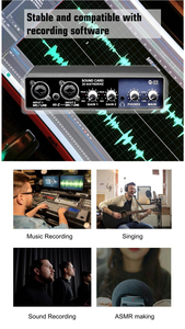 XLR <strong>Microphone</strong> 192KHZ 24 Bit <strong>Audio</strong> Interface Sound Card Studio Recording 2 Channel Soundcard <strong>Audio</strong> Interface Sound <strong>Output</strong> - Product Image 6