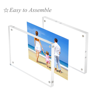 4x6, 5x7, 6x8 akrilik şeffaf çift taraflı kenarlıksız fotoğraf çerçevesi, 4.73 inç kalın süper manyetik adsorpsiyon, ücretsiz - Product Image 3