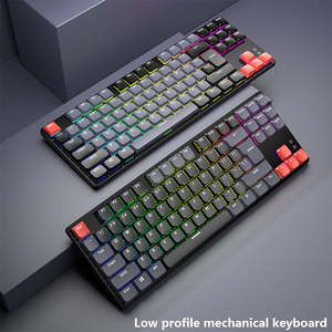 Teclado mecánico para juegos de bajo perfil con cable de alto valor luminoso RGB personalizado Respuesta de tecla silenciosa y cómoda - Product Image 2