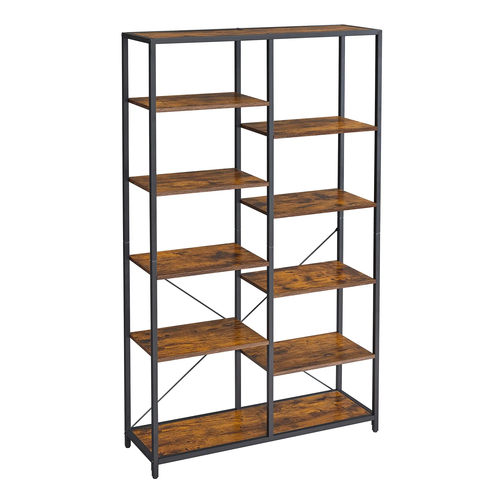 VASAGLE soggiorno angolo a forma di albero industriale antico vintage rustico in legno metallo libro scaletta scaffale