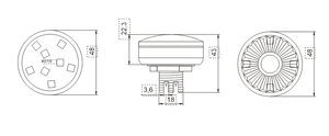 ไฟ LED 12ดวง48มม. 360องศาหลากสีกันน้ำ AC24V LED 5050จุด RGB ไฟโปรแกรมอัตโนมัติ - Product Image 5