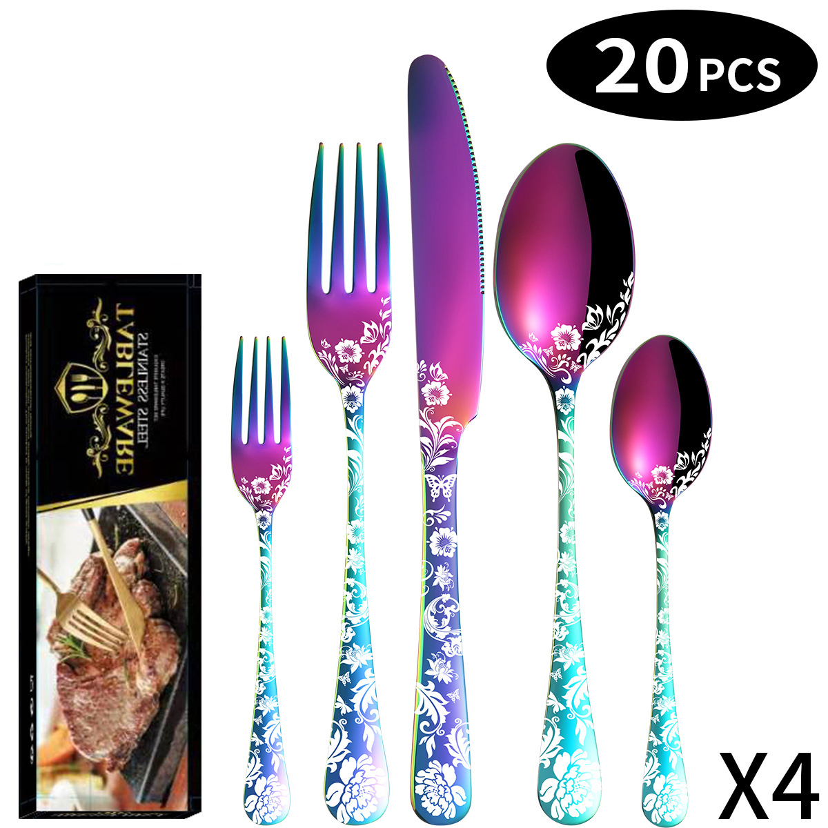 Ensemble de 4 motifs colorés