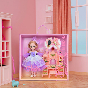 21-Joint 3D Eyes Soft <strong>Toy</strong> Doll Set 30cm 12-Inch Collectible Model with Clothes Comb &amp; Bag 2 Mixed Styles Display Window Box - Product Image 1
