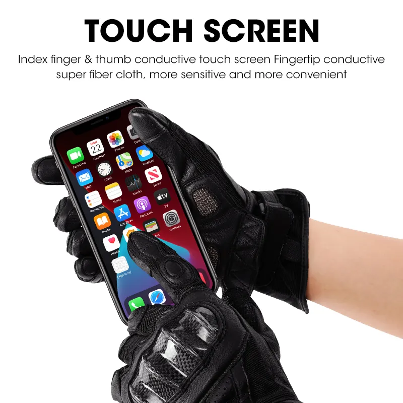 Saviour Winter Touchscreen Leder Sporting Knuckle Protect Motorrad Fahrrad handschuhe