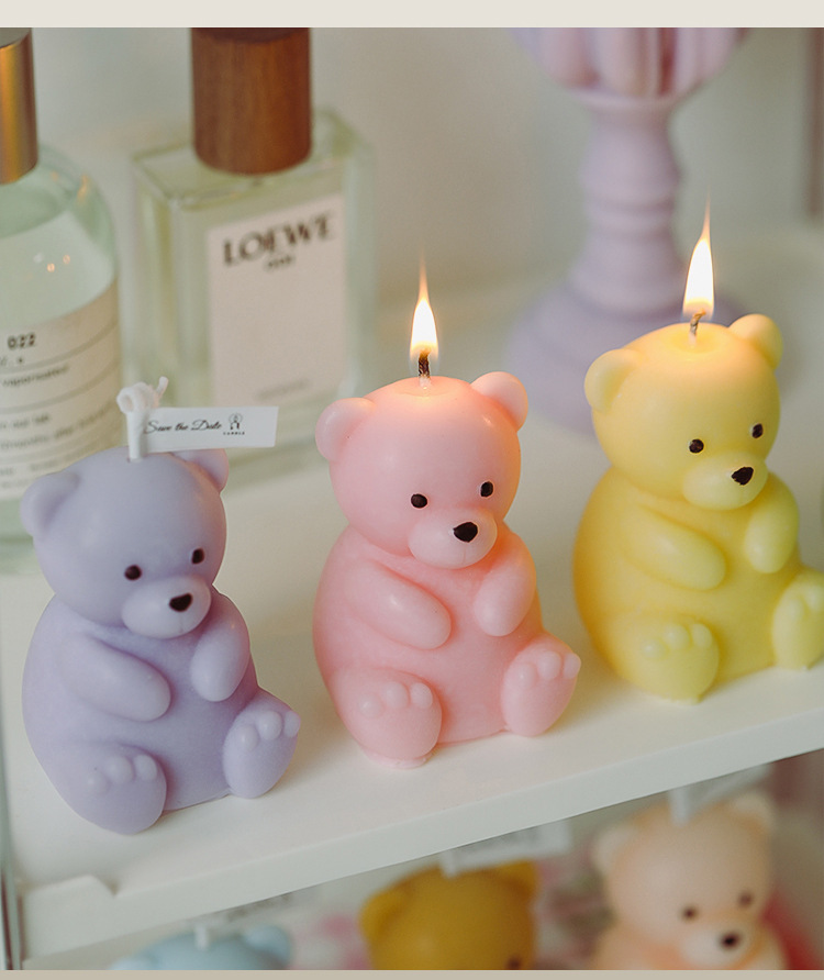 AROMA HOME DIY Cute Teddy Bear Shaped Scented Candle Customized 7