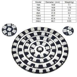 WS2812 WS2812B WS RGB LED-Lampen feld modul 5V 1Bit 4Bit 8Bit 12Bit 16Bit 24Bit Regenbogen-LED Präzise - Product Image 2