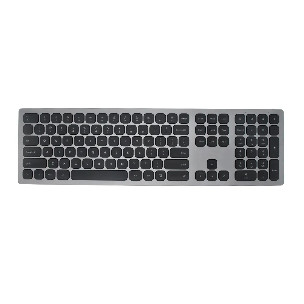 Teclado Bluetooth de aleación de aluminio y Material ABS de 110 teclas con bloc de números