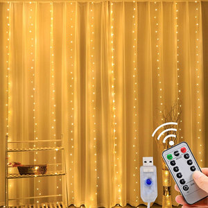 Luci LED personalizzate per fili di rame per tende USB power fairy luci 3*1m 3*2m 3*3m 3*3m luce natalizia decorativa per le vacanze con ganci