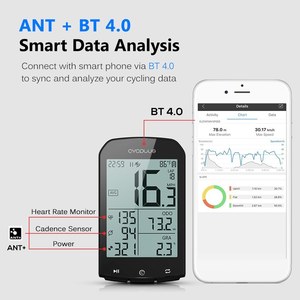 Ordenador inteligente para ciclismo con GPS, inalámbrico, BT 4,0, ANT +, velocímetro Digital, retroiluminación, IPX6, preciso - Product Image 6