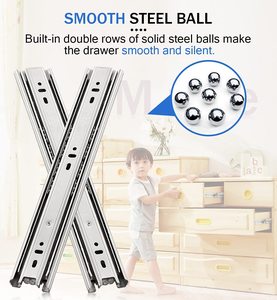 Sneida 45Mm Màu Xanh Mạ Kẽm Bóng-Mang Ngăn Kéo Trượt Đường Ray Chất Lượng Cao Correderas Cho Ngoài Trời Đồ Nội Thất Nhà Bếp 30% Hot Bán Hàng - Product Image 3