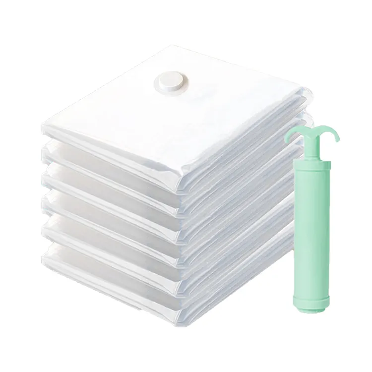 Bolsas de almacenamiento de compresión al vacío grandes para ahorrar espacio, duraderas y baratas, bolsa de vacío impermeable transparente para ropa
