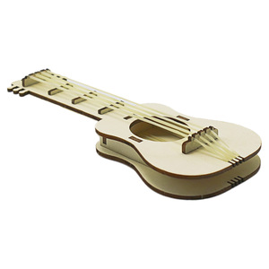 Kinder DIY <span class=keywords><strong>Mini</strong></span> Gummiband Gitarre hand gefertigte vier saitige pädagogische Wissenschaft Experiment Instrument in Box-Set verpackt