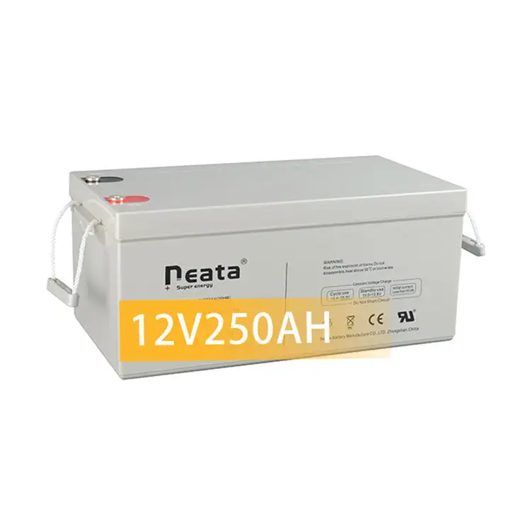 Neata 12v 250ah batteries de stockage gel AGM à cycle profond sans entretien pour systèmes de stockage d'énergie solaire