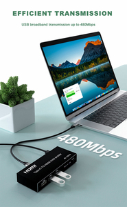 Nuevo conmutador KVM tipo C USB C a HDMI 4K 120Hz para 2 ordenadores Share 1 Monitor HDMI Soporte PD 100W Carga de ratón y teclado - Product Image 4