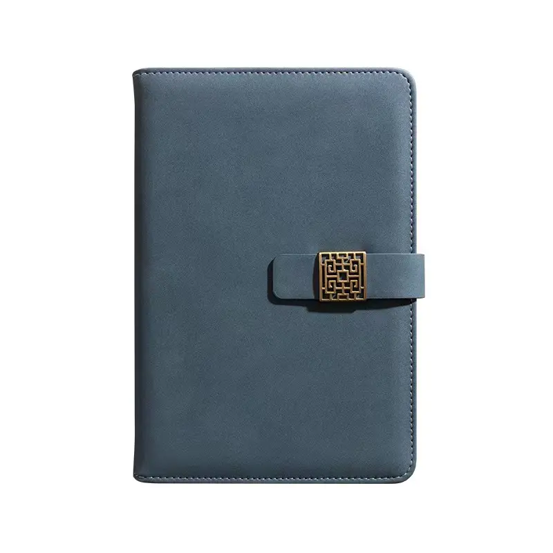 Caderno retrô personalizado de negócios com fivela magnética de couro fosco, caixa de presente em couro PU macio para laptop