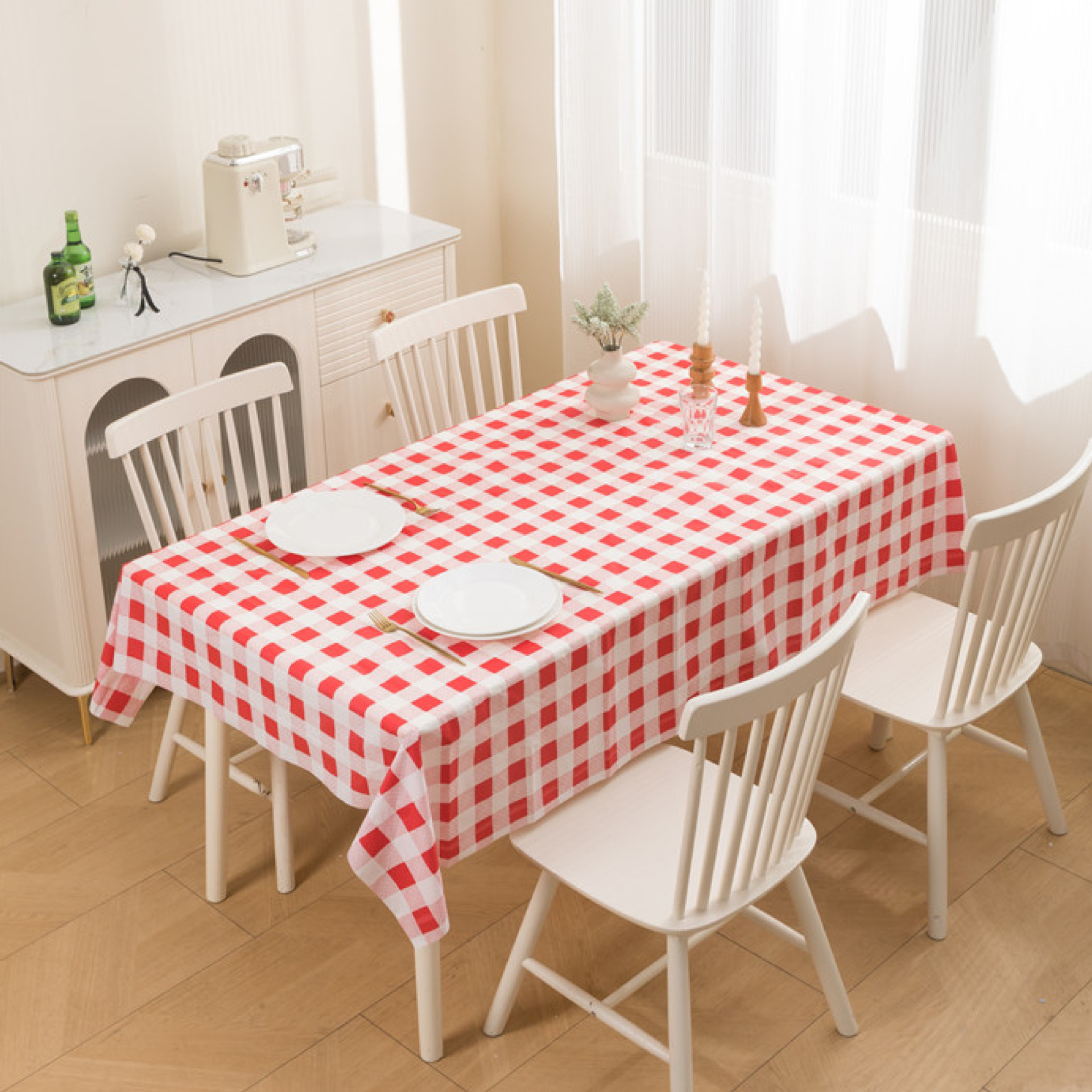 European-style red tablecloth