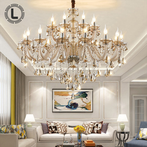 Hotel Lobby Crystal Luxury Chandelier Living Room Nordic Modern Pendant <strong>Lamp</strong> En Cristal Led <strong>Grand</strong> Lustre Salon Plafond Haut