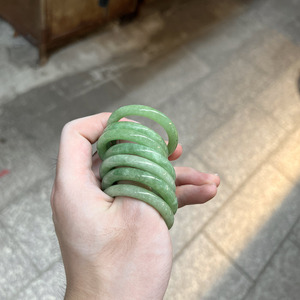 Toptan 33 ~ 40mm gerçek Myanmar açık yeşil yeşim Jadeite Jasper çocuk bebek yeşim bileklik Charm bilezik - Product Image 2