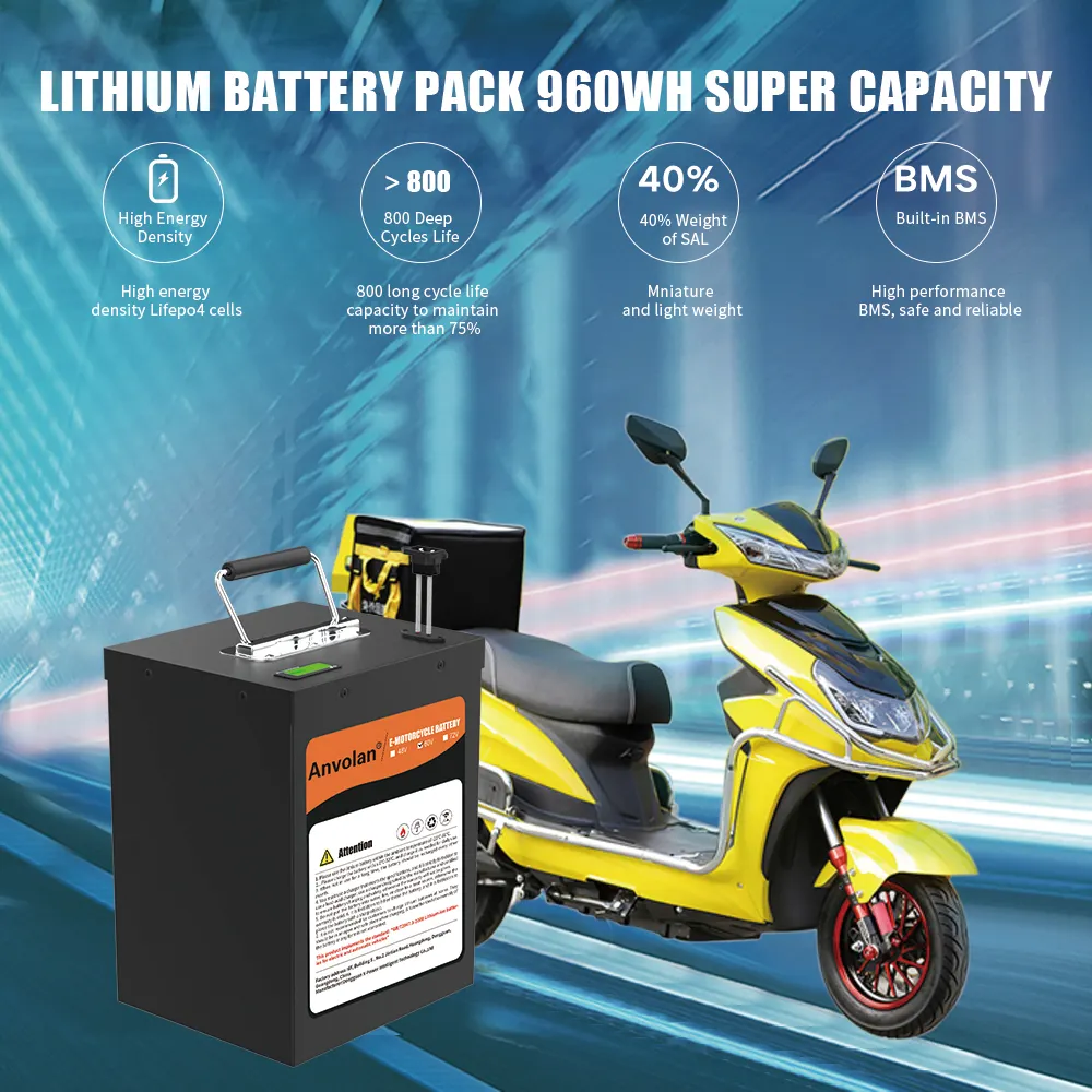 Kustom Baterai Lithium 60V 20Ah 30Ah 40Ah 45Ah 50Ah 60Ah untuk Skuter Listrik/Sepeda Motor