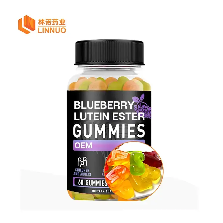 Hot bán Blueberry Lutein Ester Cơm cháy Gummies Vitamin C kẽm sức mạnh miễn dịch Detox & năng lượng cho người lớn và trẻ em